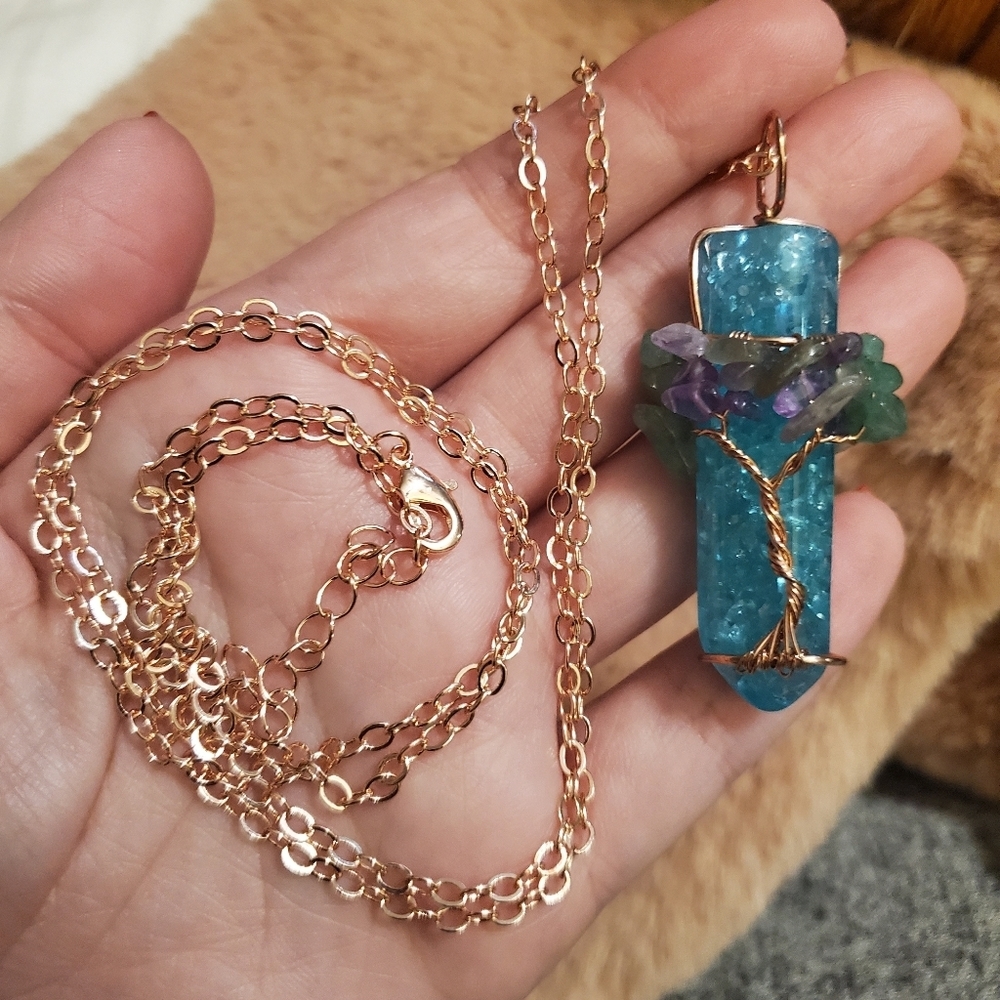 New Beautiful Amethyst &Jade Tree Of Life …